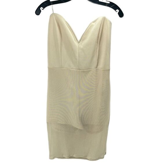 Charlotte Russe Womens Bodycon Dress Stretch Mini Inner Shorts Beige XL - Picture 4 of 12